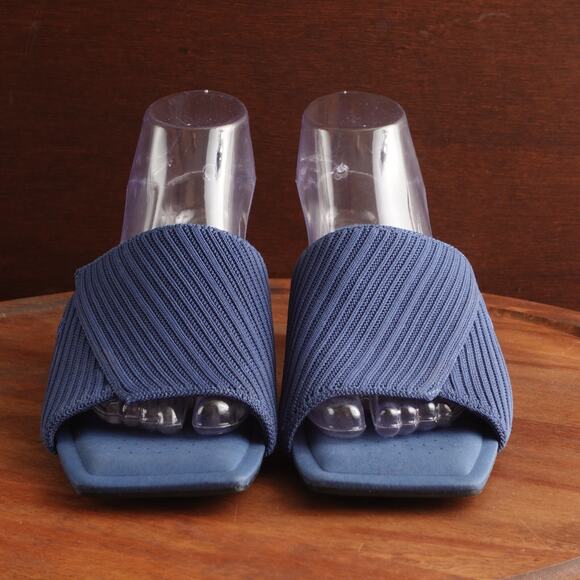 Vivaia Sandals Womens SZ EU 41.5 US 10 Blue Jade Pro Square Toe Block Heel Shoes - Picture 3 of 14